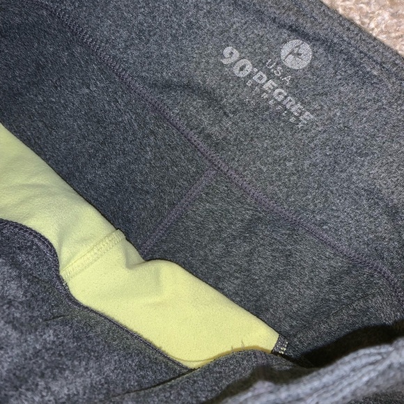 90 Degree by Reflex Gray & Yellow leggings sz XS - Picture 7 of 10
